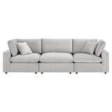 Commix Down Filled Overstuffed Performance Velvet 3-Seater Sofa