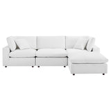 Commix Down Filled Overstuffed Performance Velvet 4-Piece Sectional Sofa