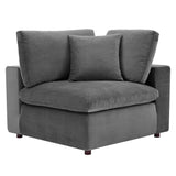 Commix Down Filled Overstuffed Performance Velvet 4-Seater Sofa