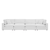 Commix Down Filled Overstuffed Performance Velvet 4-Seater Sofa