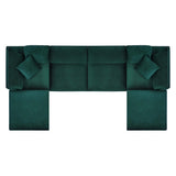 Commix Down Filled Overstuffed Performance Velvet 6-Piece Sectional Sofa