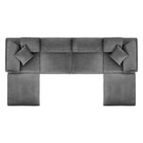 Commix Down Filled Overstuffed Performance Velvet 6-Piece Sectional Sofa