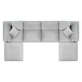 Commix Down Filled Overstuffed Performance Velvet 6-Piece Sectional Sofa