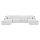 Commix Down Filled Overstuffed Performance Velvet 6-Piece Sectional Sofa