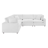 Commix Down Filled Overstuffed Performance Velvet 5-Piece Sectional Sofa