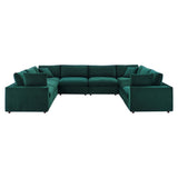 Commix Down Filled Overstuffed Performance Velvet 8-Piece Sectional Sofa