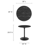 Lippa 28" Round Artificial Marble Dining Table