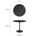 Lippa 36" Round Artificial Marble Dining Table