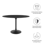 Lippa 48" Round Artificial Marble Dining Table