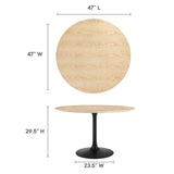 Lippa 48" Round Wood Grain Dining Table