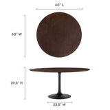 Lippa 60" Round Wood Grain Dining Table