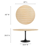 Lippa 60" Round Wood Grain Dining Table