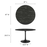 Lippa 48" Round Artificial Marble Dining Table