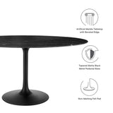 Lippa 60" Oval Artificial Marble Dining Table