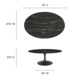Lippa 42" Oval Artificial Marble Coffee Table