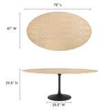 Lippa 78" Oval Wood Grain Dining Table