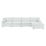 Commix Down Filled Overstuffed Vegan Leather 5-Piece Sectional Sofa