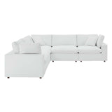 Commix Down Filled Overstuffed Vegan Leather 5-Piece Sectional Sofa