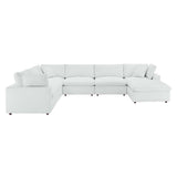 Commix Down Filled Overstuffed Vegan Leather 7-Piece Sectional Sofa