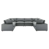 Commix Down Filled Overstuffed Vegan Leather 8-Piece Sectional Sofa