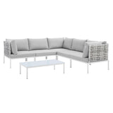 Harmony 6-Piece Sunbrella� Basket Weave Outdoor Patio Aluminum Sectional Sofa Set