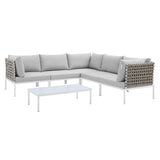 Harmony 6-Piece Sunbrella� Basket Weave Outdoor Patio Aluminum Sectional Sofa Set