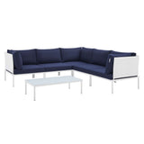 Harmony 6-Piece Sunbrella� Outdoor Patio Aluminum Sectional Sofa Set