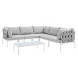 Harmony 6-Piece Sunbrella� Outdoor Patio Aluminum Sectional Sofa Set