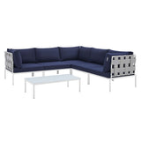 Harmony 6-Piece Sunbrella� Outdoor Patio Aluminum Sectional Sofa Set