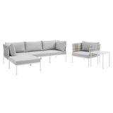 Harmony 6-Piece Sunbrella� Basket Weave Outdoor Patio Aluminum Seating Set