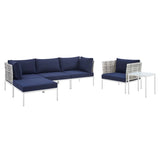 Harmony 6-Piece Sunbrella� Basket Weave Outdoor Patio Aluminum Seating Set