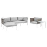 Harmony 6-Piece Sunbrella� Basket Weave Outdoor Patio Aluminum Seating Set