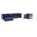 Harmony 6-Piece Sunbrella� Basket Weave Outdoor Patio Aluminum Seating Set