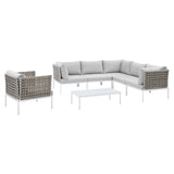 Harmony 7-Piece Sunbrella� Basket Weave Outdoor Patio Aluminum Sectional Sofa Set