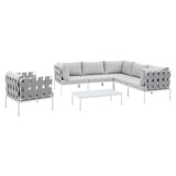 Harmony 7-Piece Sunbrella� Outdoor Patio Aluminum Sectional Sofa Set