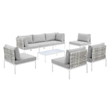 Harmony 8-Piece Sunbrella� Basket Weave Outdoor Patio Aluminum Sectional Sofa Set