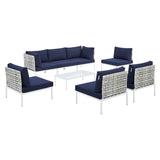 Harmony 8-Piece Sunbrella� Basket Weave Outdoor Patio Aluminum Sectional Sofa Set