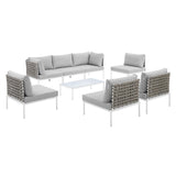 Harmony 8-Piece Sunbrella� Basket Weave Outdoor Patio Aluminum Sectional Sofa Set