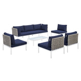 Harmony 8-Piece Sunbrella� Basket Weave Outdoor Patio Aluminum Sectional Sofa Set