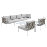 Harmony 8-Piece Sunbrella� Basket Weave Outdoor Patio Aluminum Sectional Sofa Set