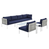 Harmony 8-Piece Sunbrella� Basket Weave Outdoor Patio Aluminum Sectional Sofa Set