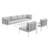 Harmony 8-Piece Sunbrella� Basket Weave Outdoor Patio Aluminum Sectional Sofa Set