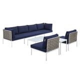 Harmony 8-Piece Sunbrella� Basket Weave Outdoor Patio Aluminum Sectional Sofa Set