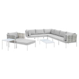 Harmony 10-Piece Sunbrella� Basket Weave Outdoor Patio Aluminum Sectional Sofa Set