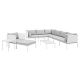 Harmony 10-Piece Sunbrella� Outdoor Patio Aluminum Sectional Sofa Set