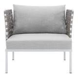 Harmony Sunbrella� Basket Weave Outdoor Patio Aluminum Armchair