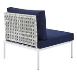 Harmony Sunbrella� Basket Weave Outdoor Patio Aluminum Armless Chair