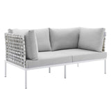 Harmony Sunbrella� Basket Weave Outdoor Patio Aluminum Loveseat