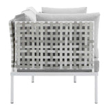 Harmony Sunbrella� Basket Weave Outdoor Patio Aluminum Loveseat