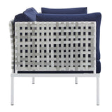 Harmony Sunbrella� Basket Weave Outdoor Patio Aluminum Loveseat